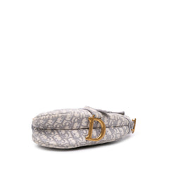 Oblique Embroidered Canvas Saddle Bag