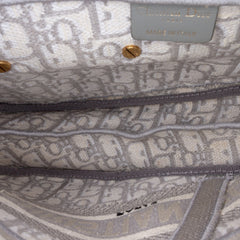 Oblique Embroidered Canvas Saddle Bag