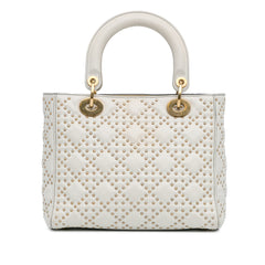 Medium Lambskin Cannage Studded Supple Lady Dior