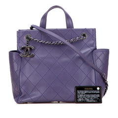Small CC Quilted Calfskin Pocket Tote