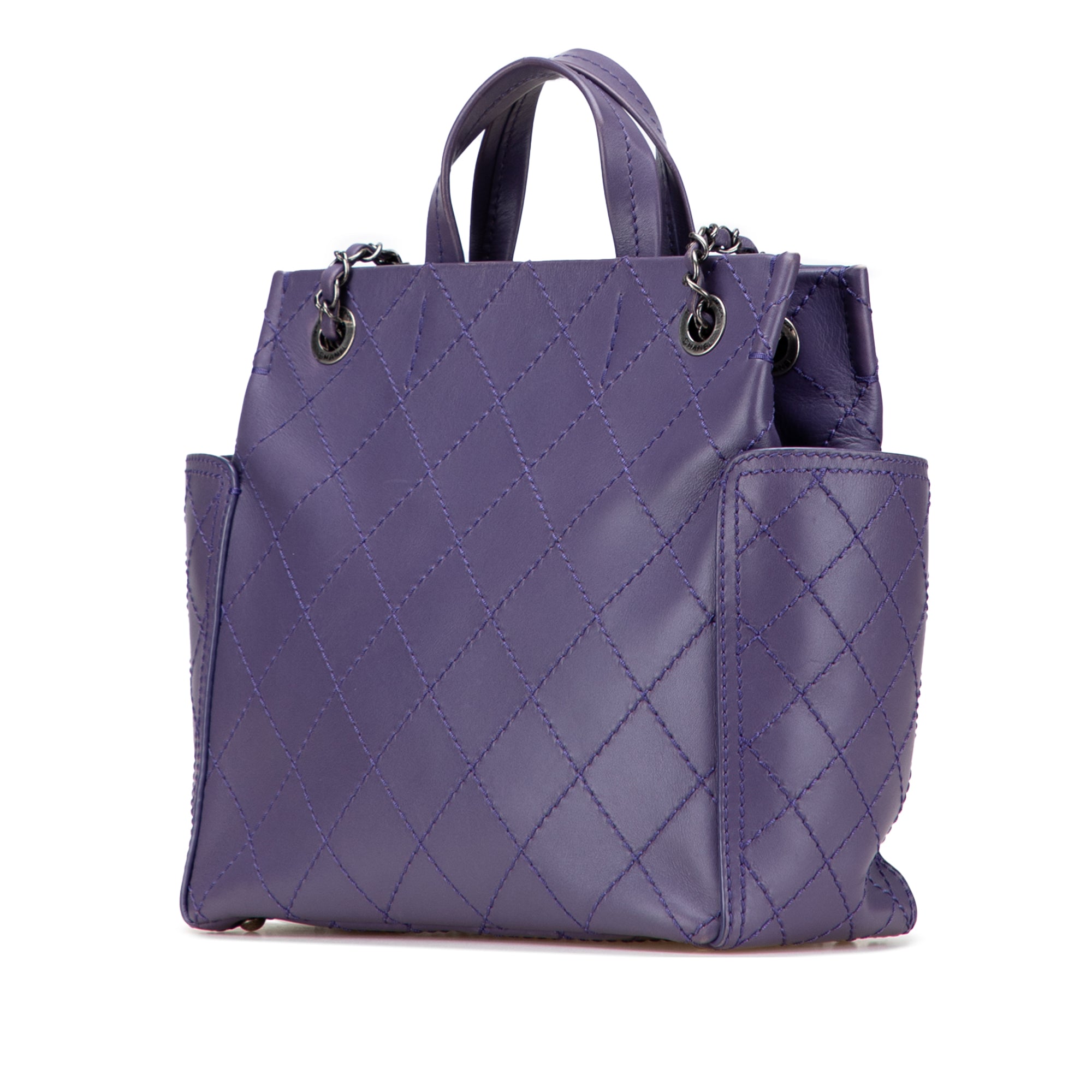Small CC Quilted Calfskin Pocket Tote