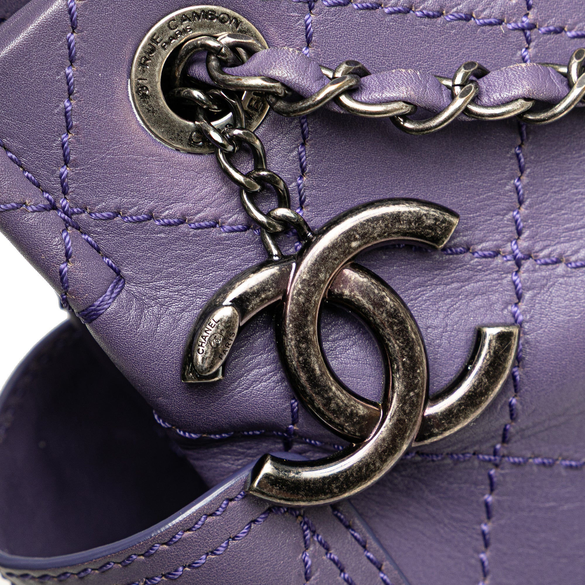 Small CC Quilted Calfskin Pocket Tote