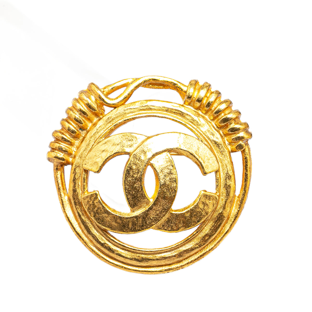 Gold Plated CC Brooch