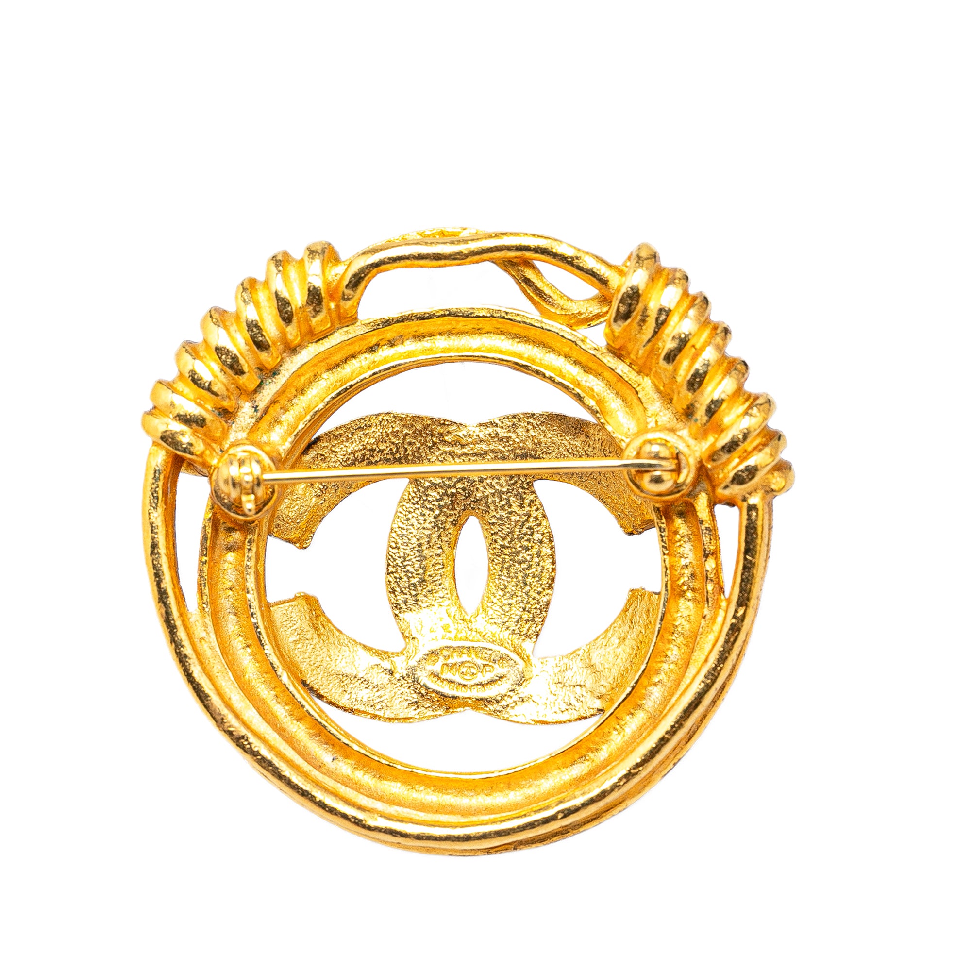 Gold Plated CC Brooch