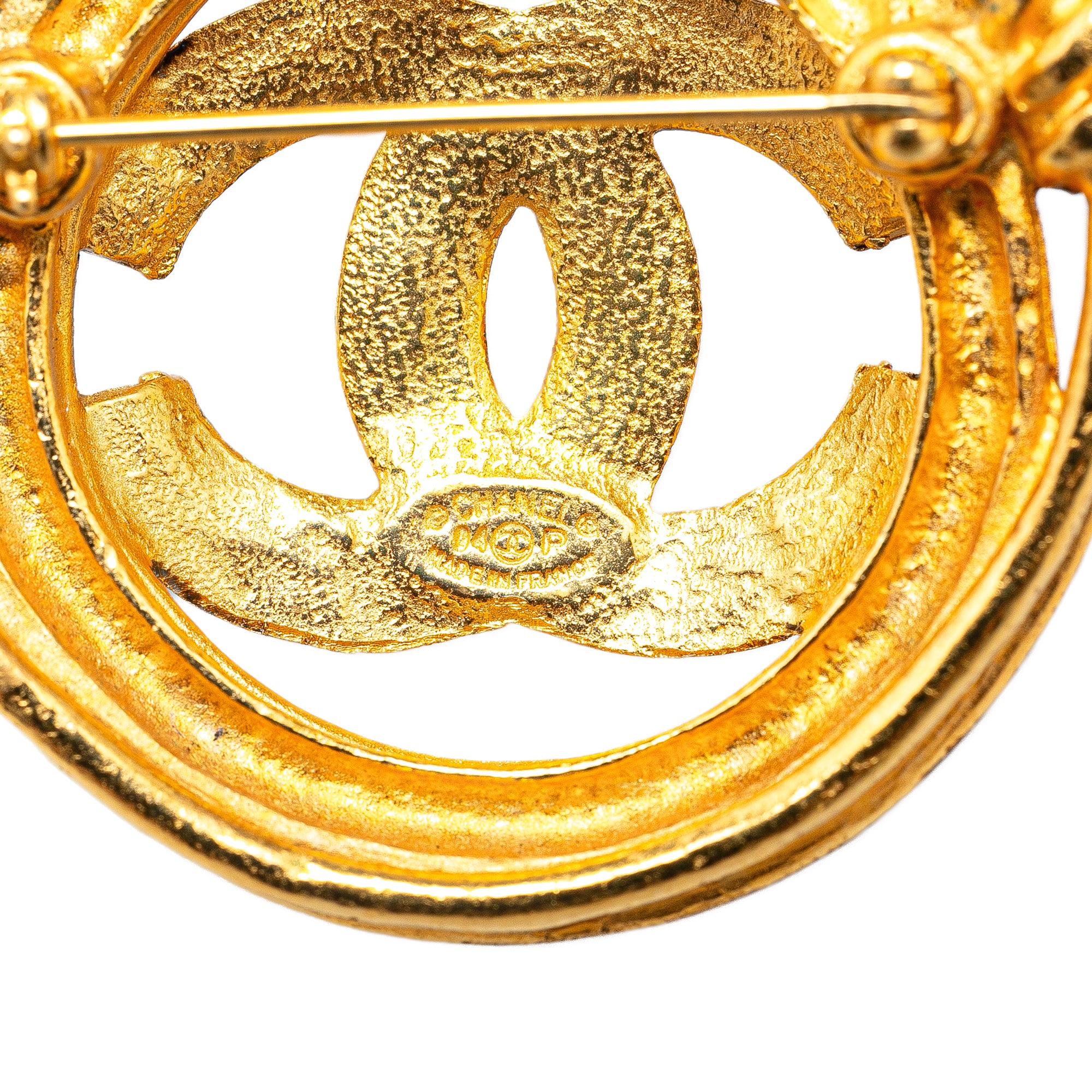 Gold Plated CC Brooch