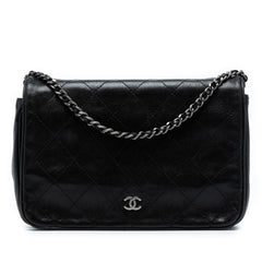 CC Quilted Lambskin Full Flap Wallet on Chain