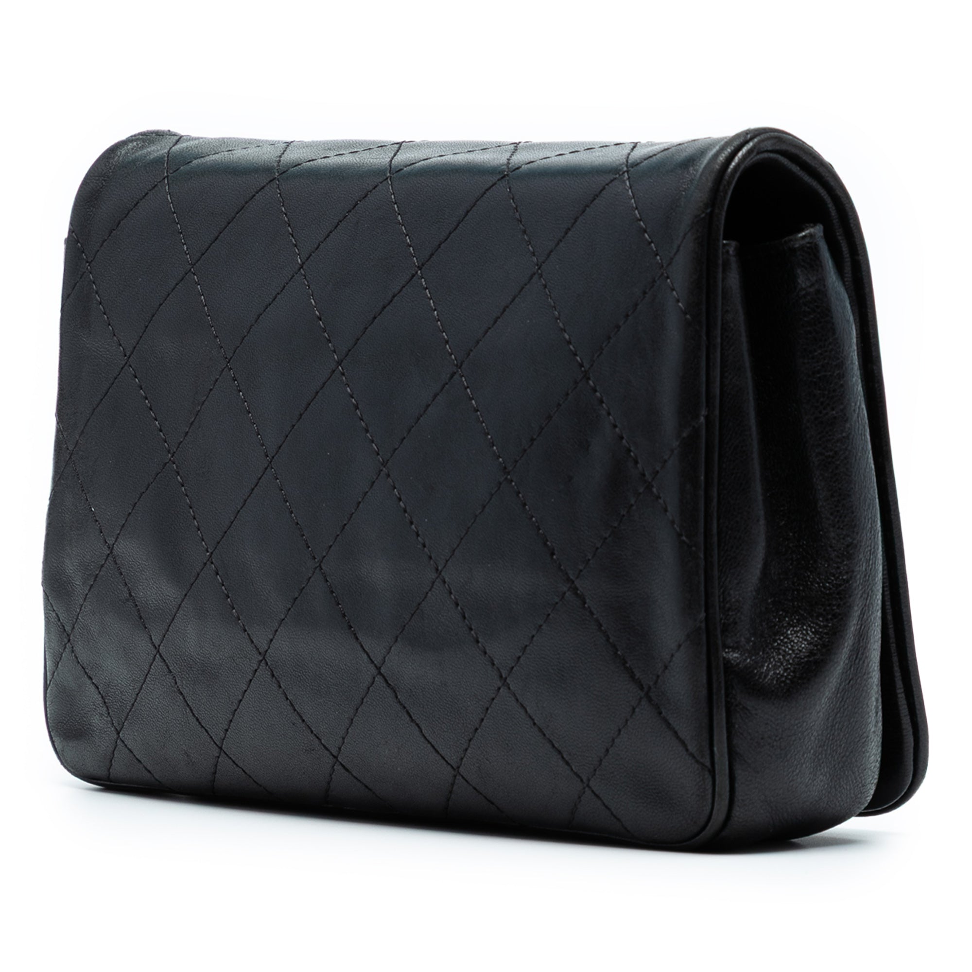 CC Quilted Lambskin Full Flap Wallet on Chain