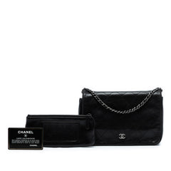CC Quilted Lambskin Full Flap Wallet on Chain