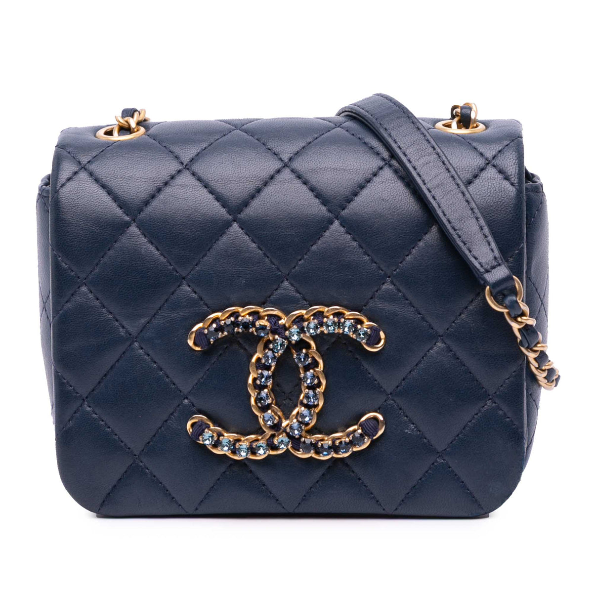 Mini Lambskin CC Crystal Full flap