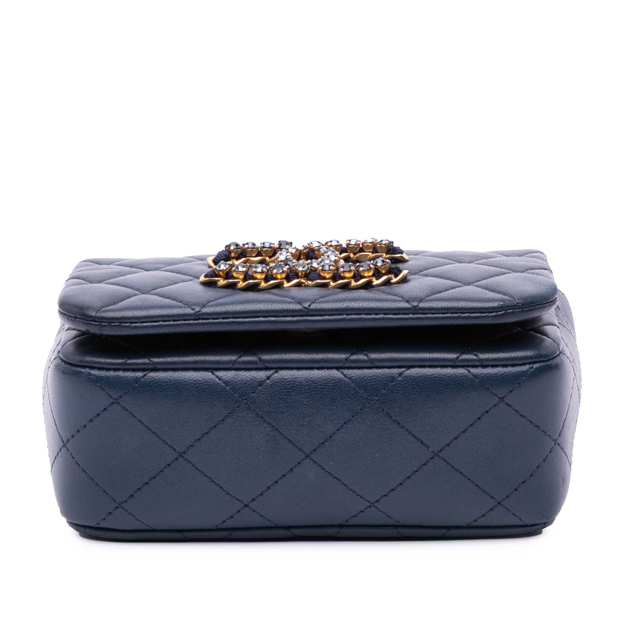 Mini Lambskin CC Crystal Full flap