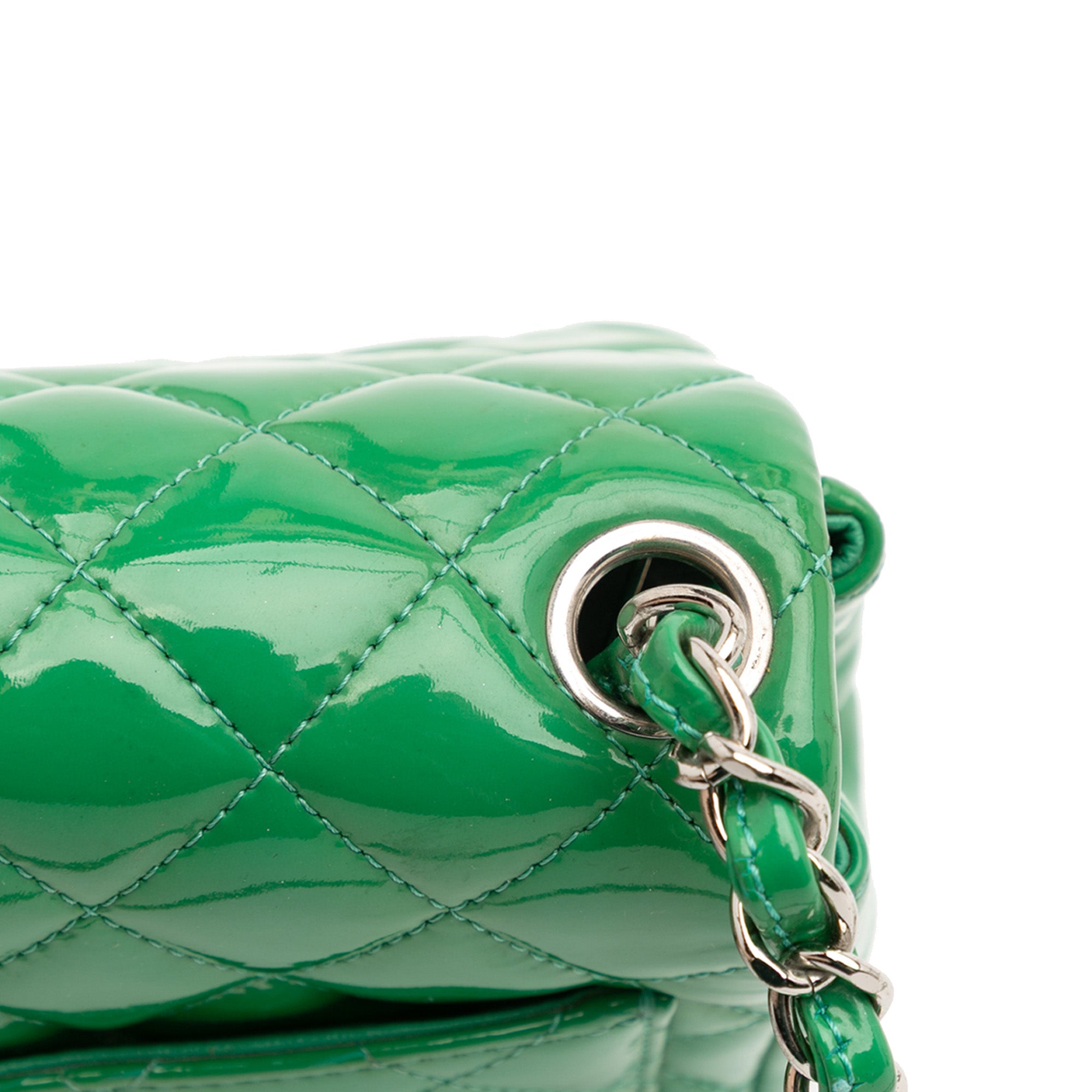 Mini Square Classic Patent Single Flap