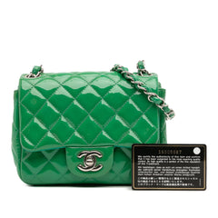 Mini Square Classic Patent Single Flap