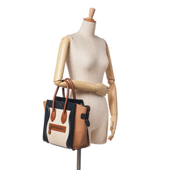 Mini Tricolor Leather Luggage Tote