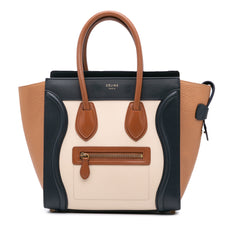 Mini Tricolor Leather Luggage Tote
