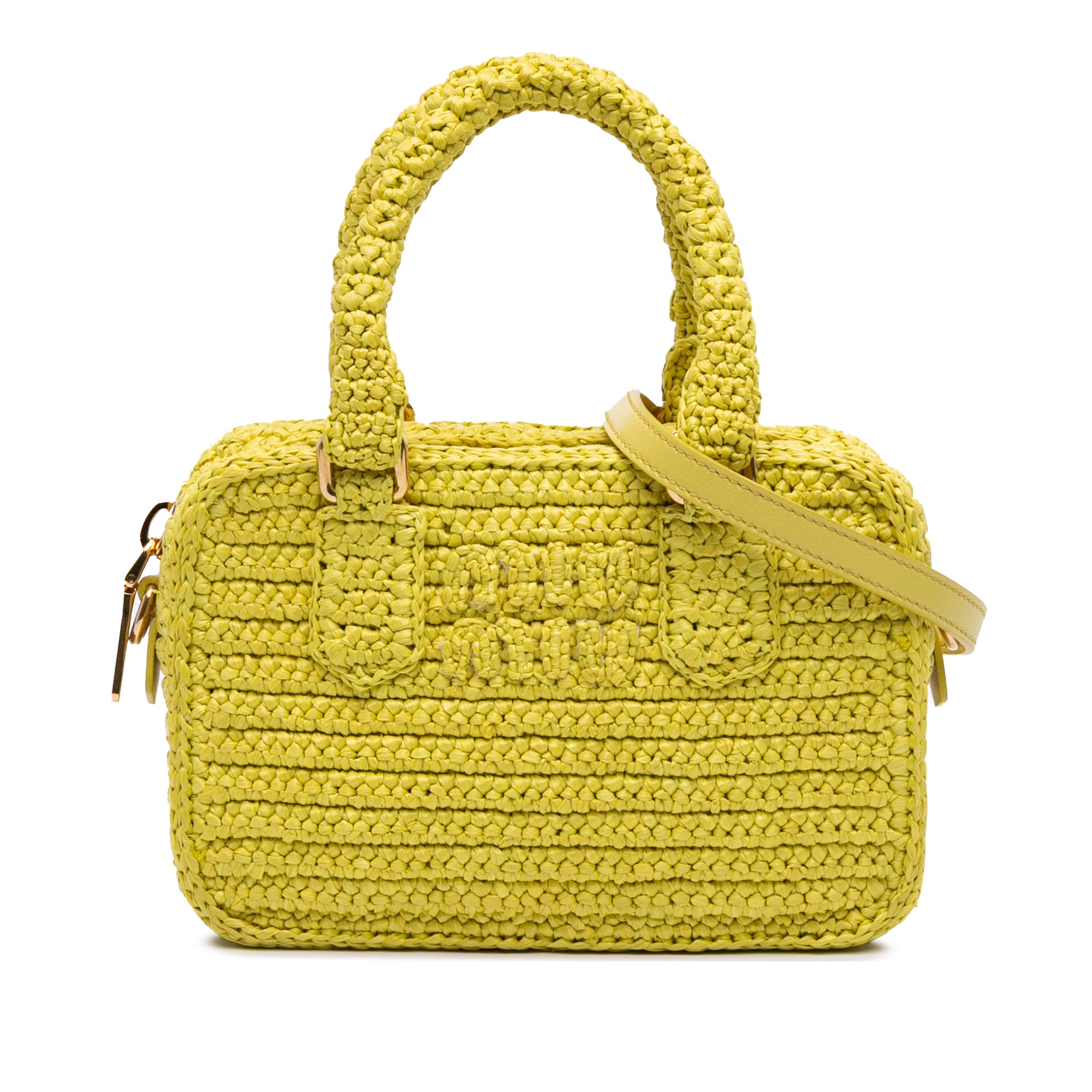 Raffia Crochet Arcadie Top Handle Bag