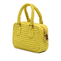 Raffia Crochet Arcadie Top Handle Bag