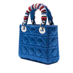 Mini Satin Cannage Beaded Handle Lady Dior