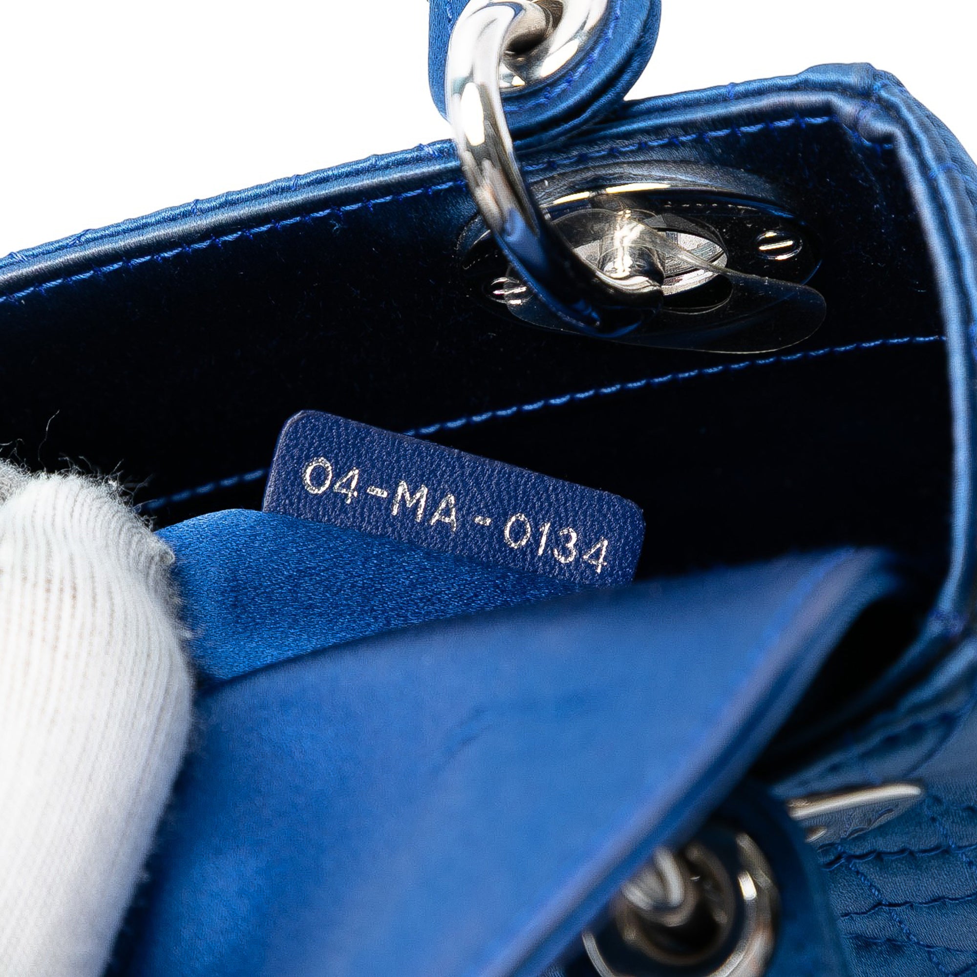 Mini Satin Cannage Beaded Handle Lady Dior