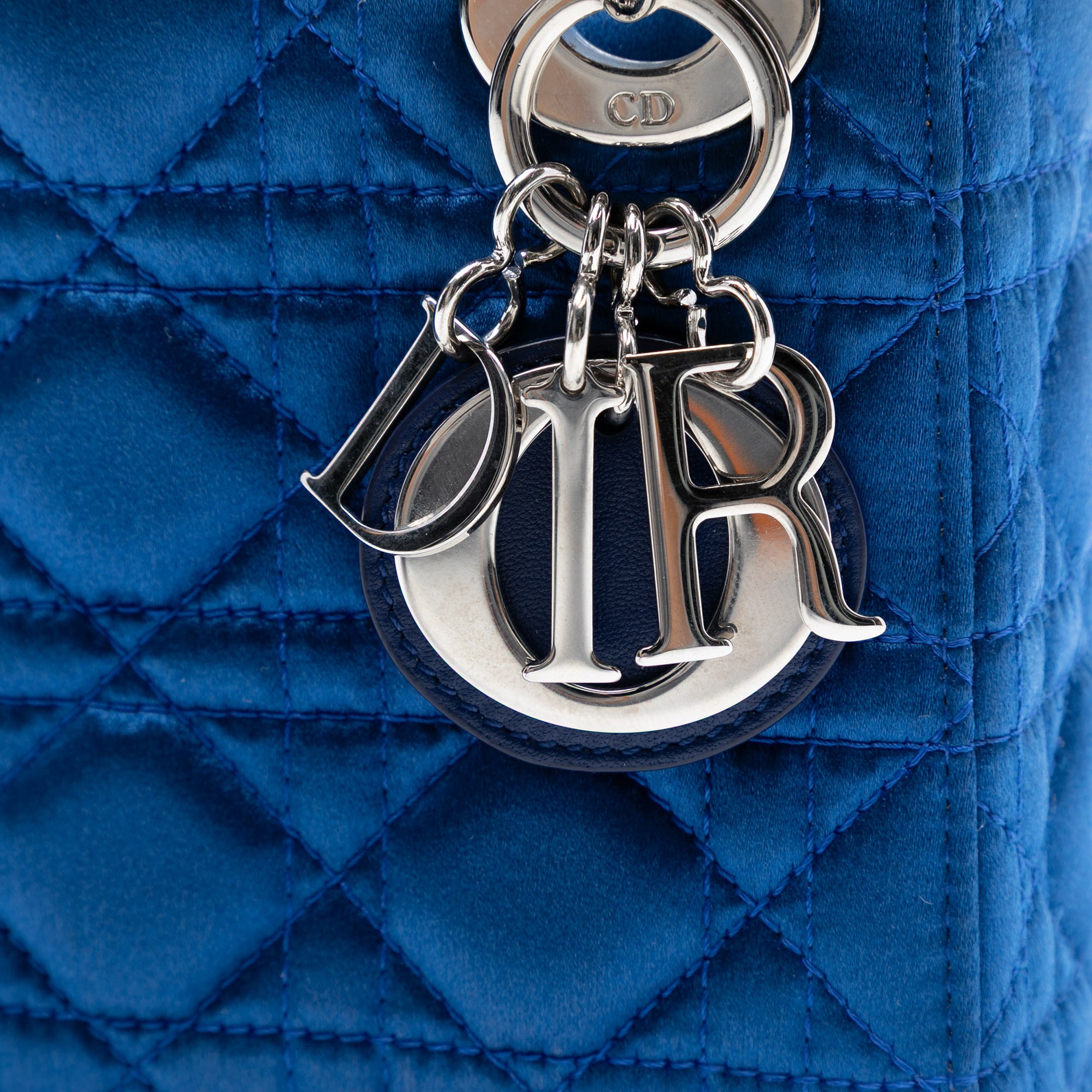 Mini Satin Cannage Beaded Handle Lady Dior