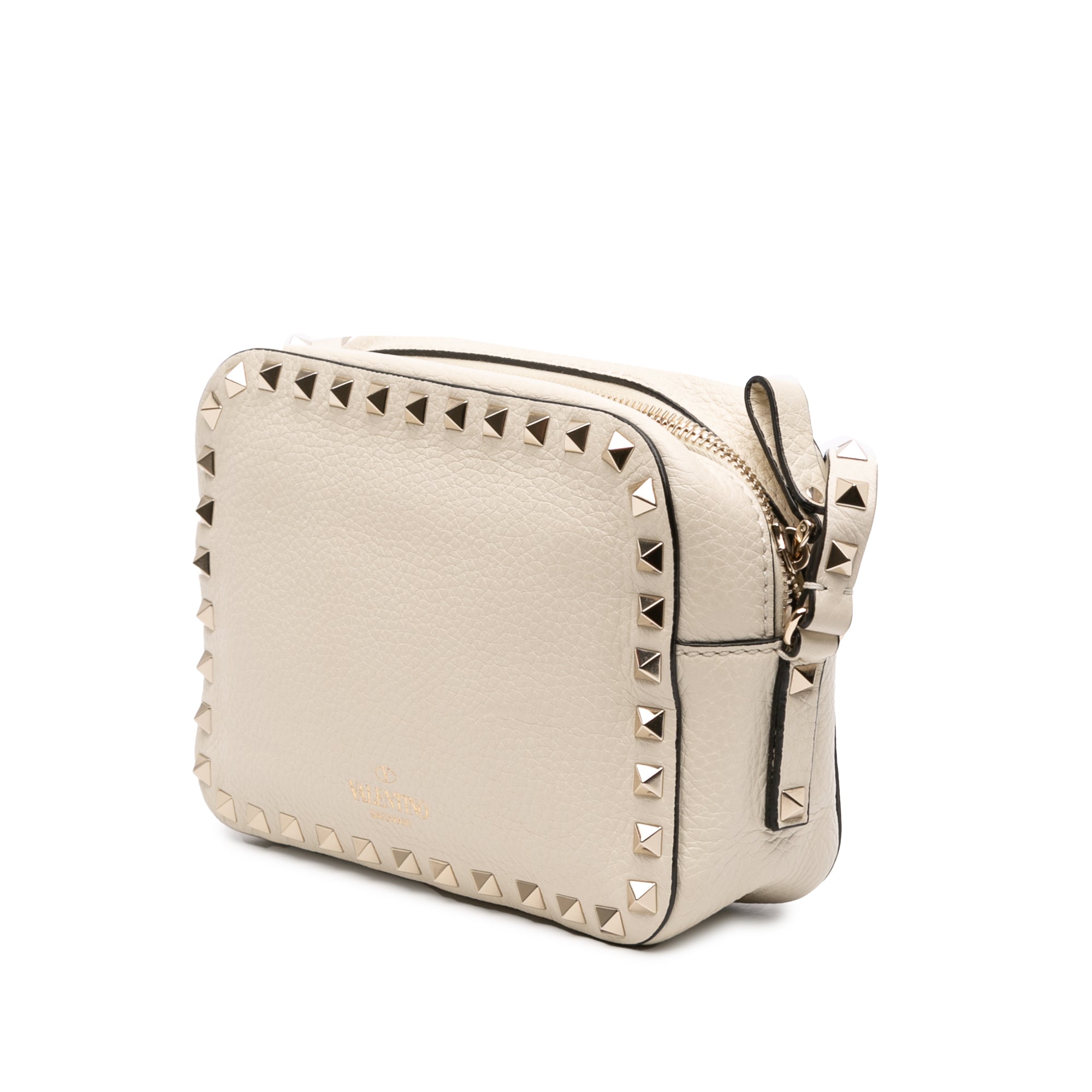 Grainy Calfskin Rockstud Camera Bag