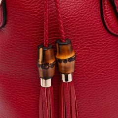 Leather Bamboo Tassel Satchel