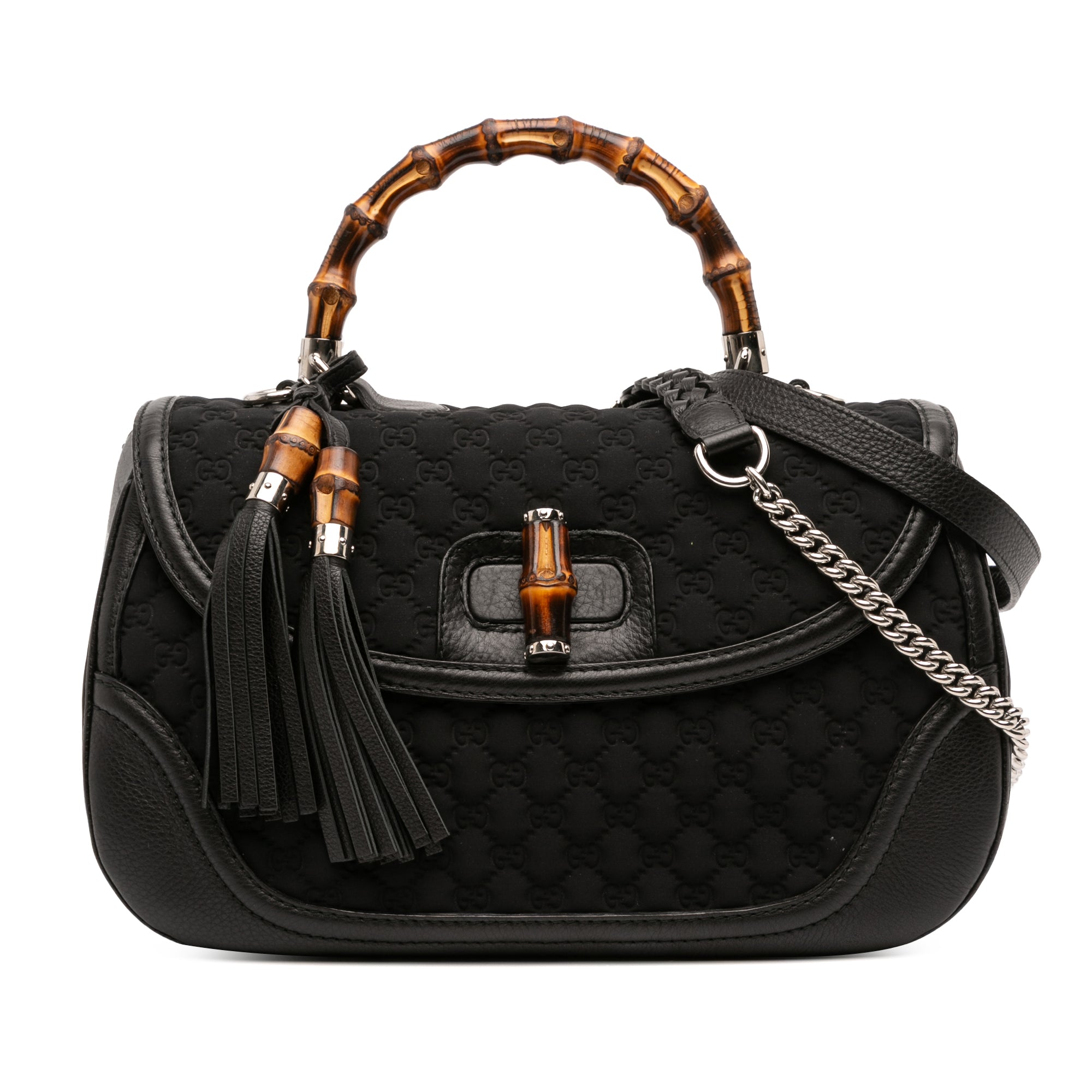 Large GG Neoprene New Bamboo Top Handle Bag