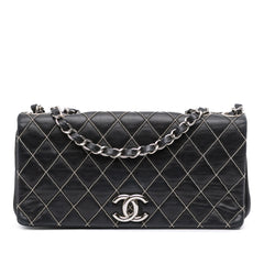 Quilted Lambskin Studded Metal Beauty Flap