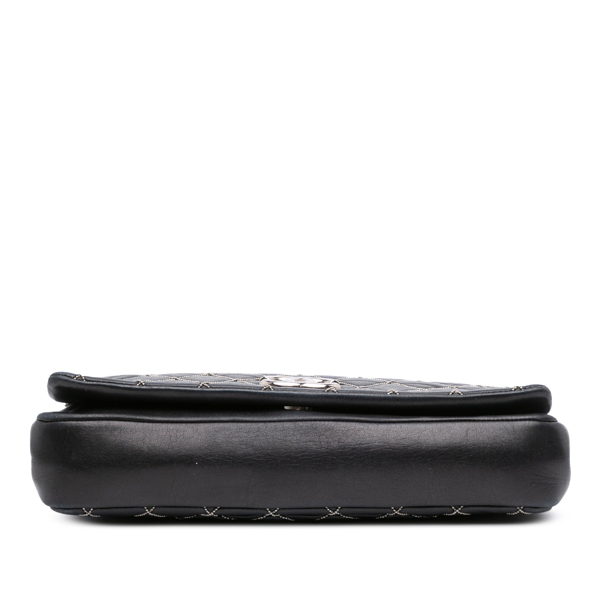 Quilted Lambskin Studded Metal Beauty Flap