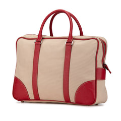 Saffiano Trimmed Canvas Briefcase