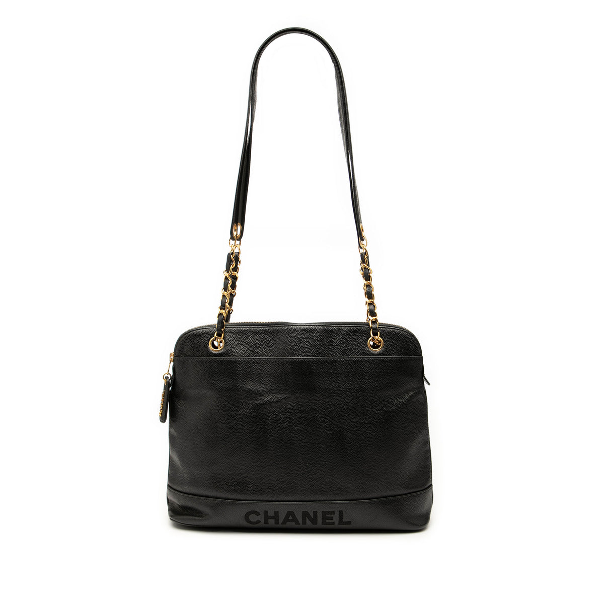 Caviar Logo Chain Shoulder Bag