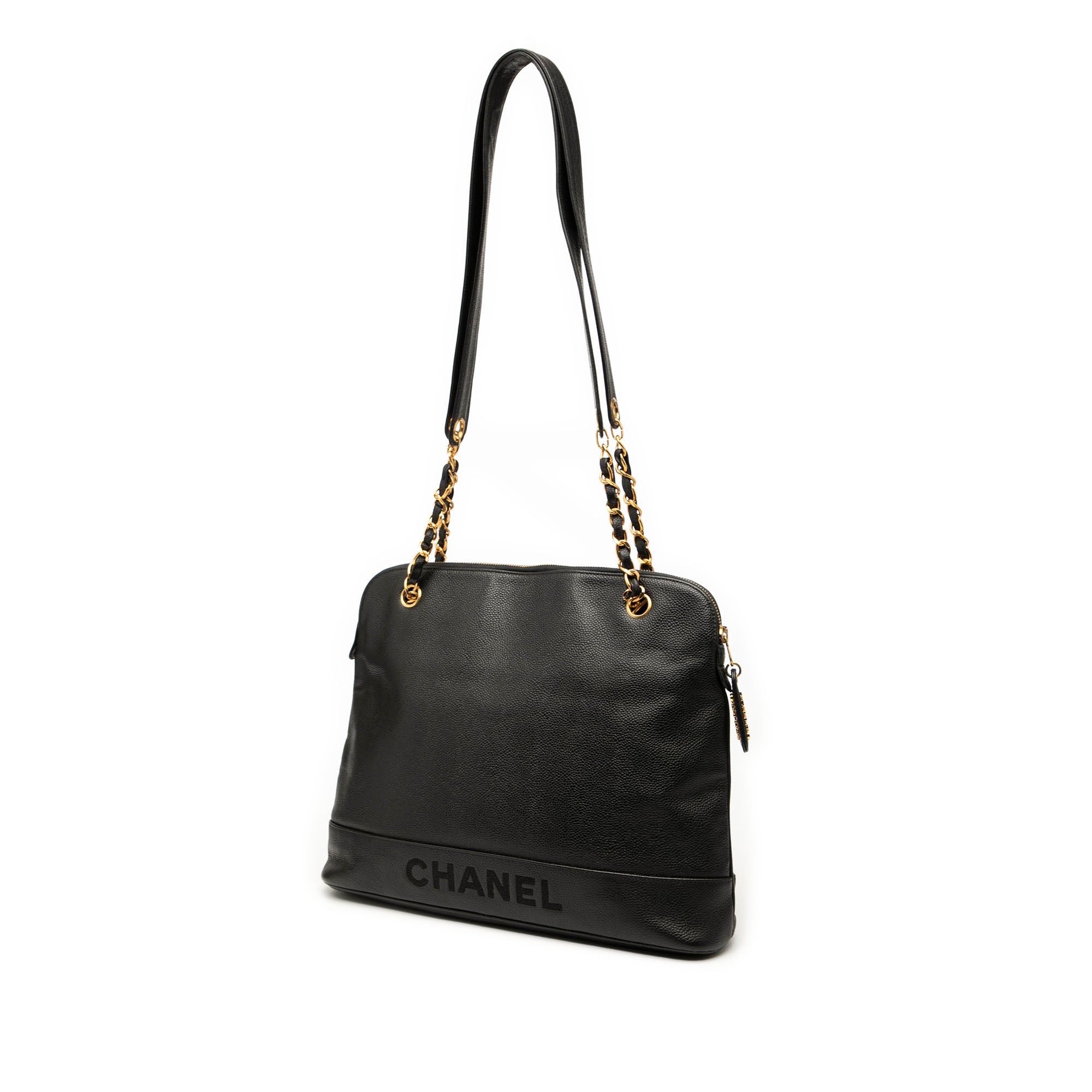 Caviar Logo Chain Shoulder Bag