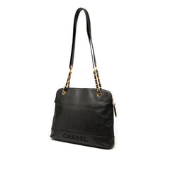 Caviar Logo Chain Shoulder Bag