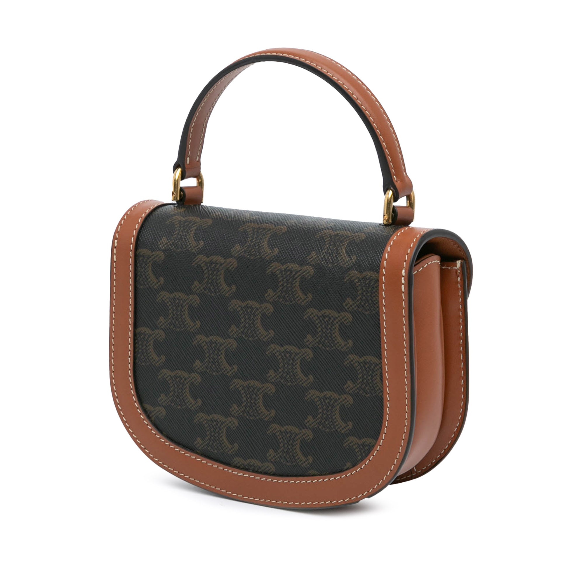 Mini Triomphe Coated Canvas Besace Clea Satchel