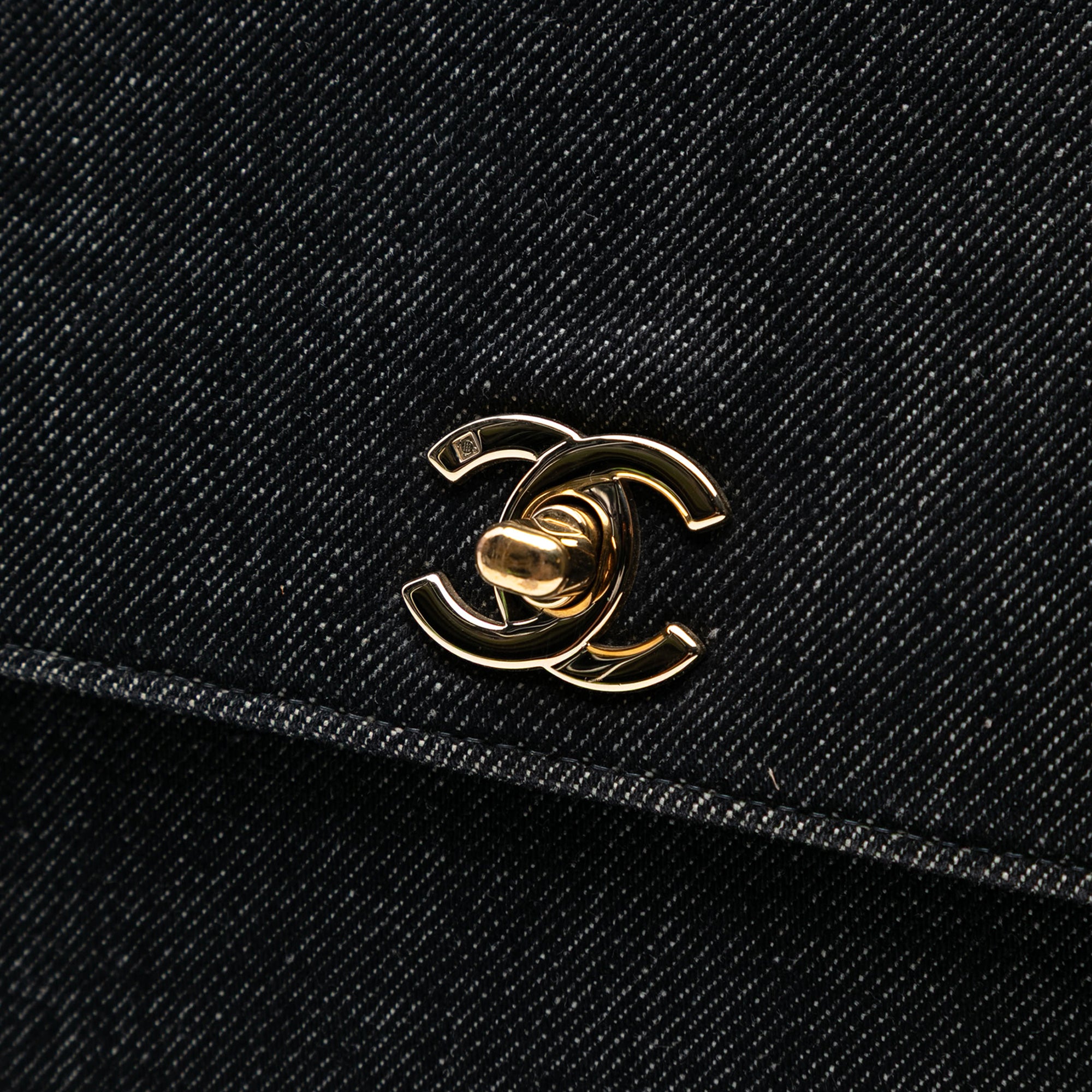 CC Denim Kelly Top Handle Bag