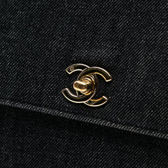 CC Denim Kelly Top Handle Bag