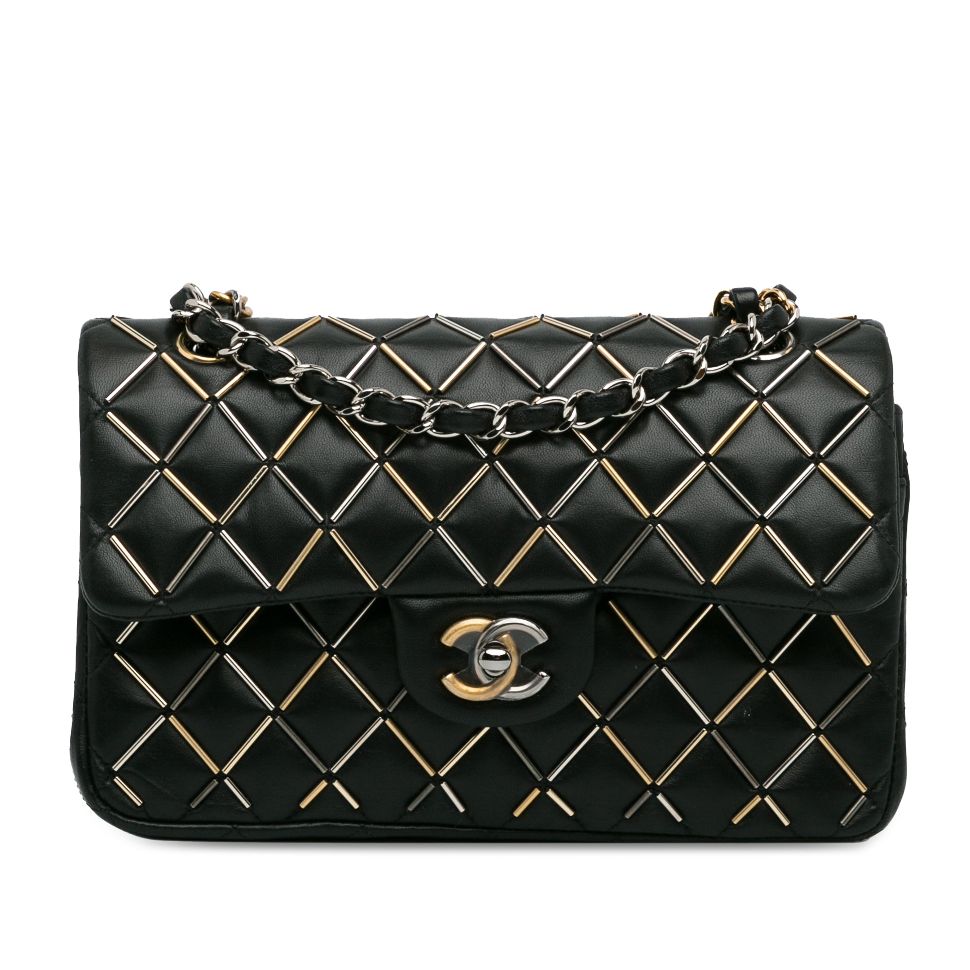 Small Classic Embellished Lambskin Double Flap_0