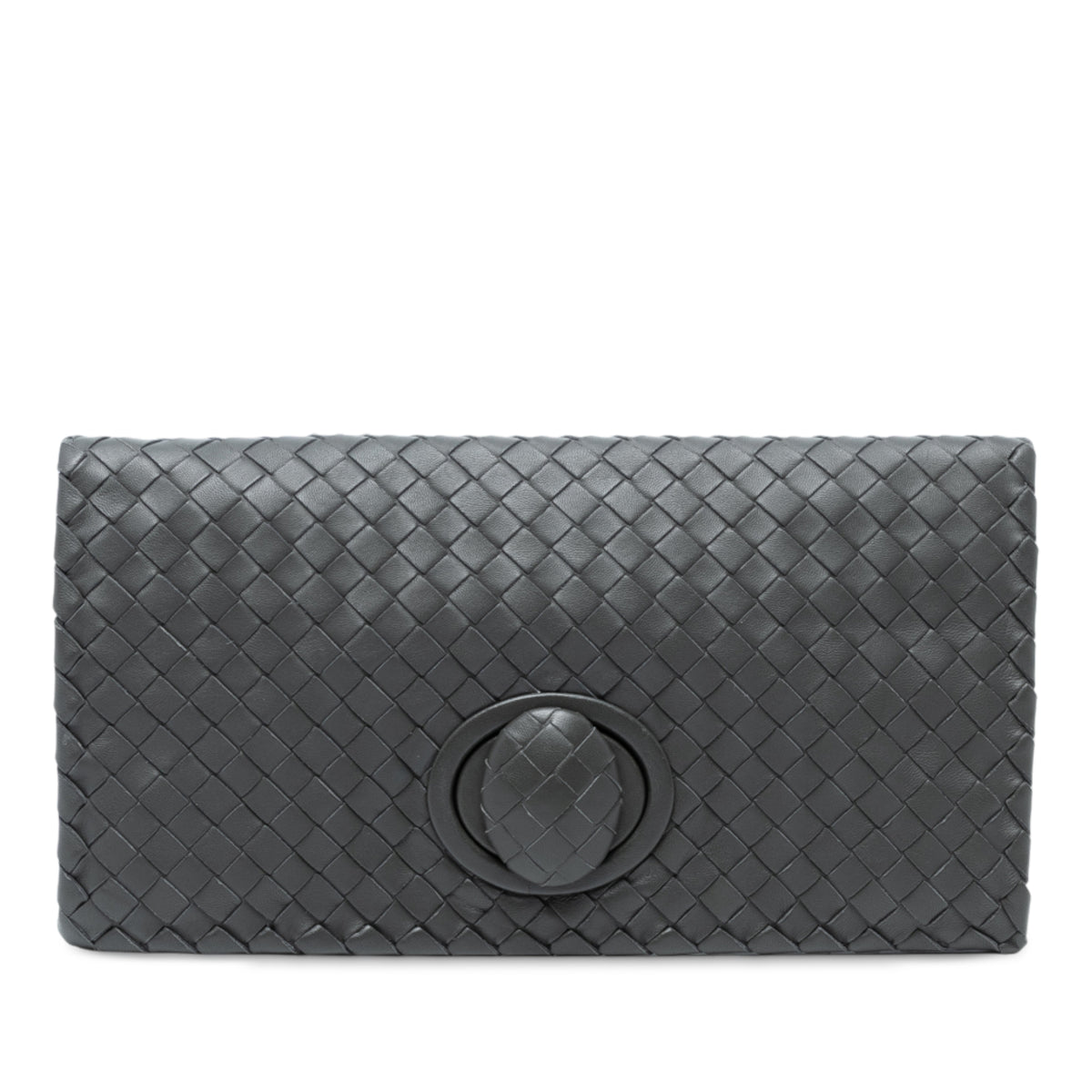 Nappa Intrecciato Turn Lock Clutch