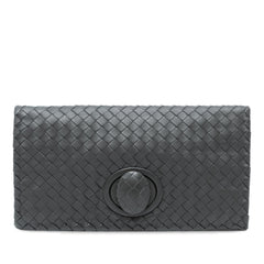 Nappa Intrecciato Turn Lock Clutch