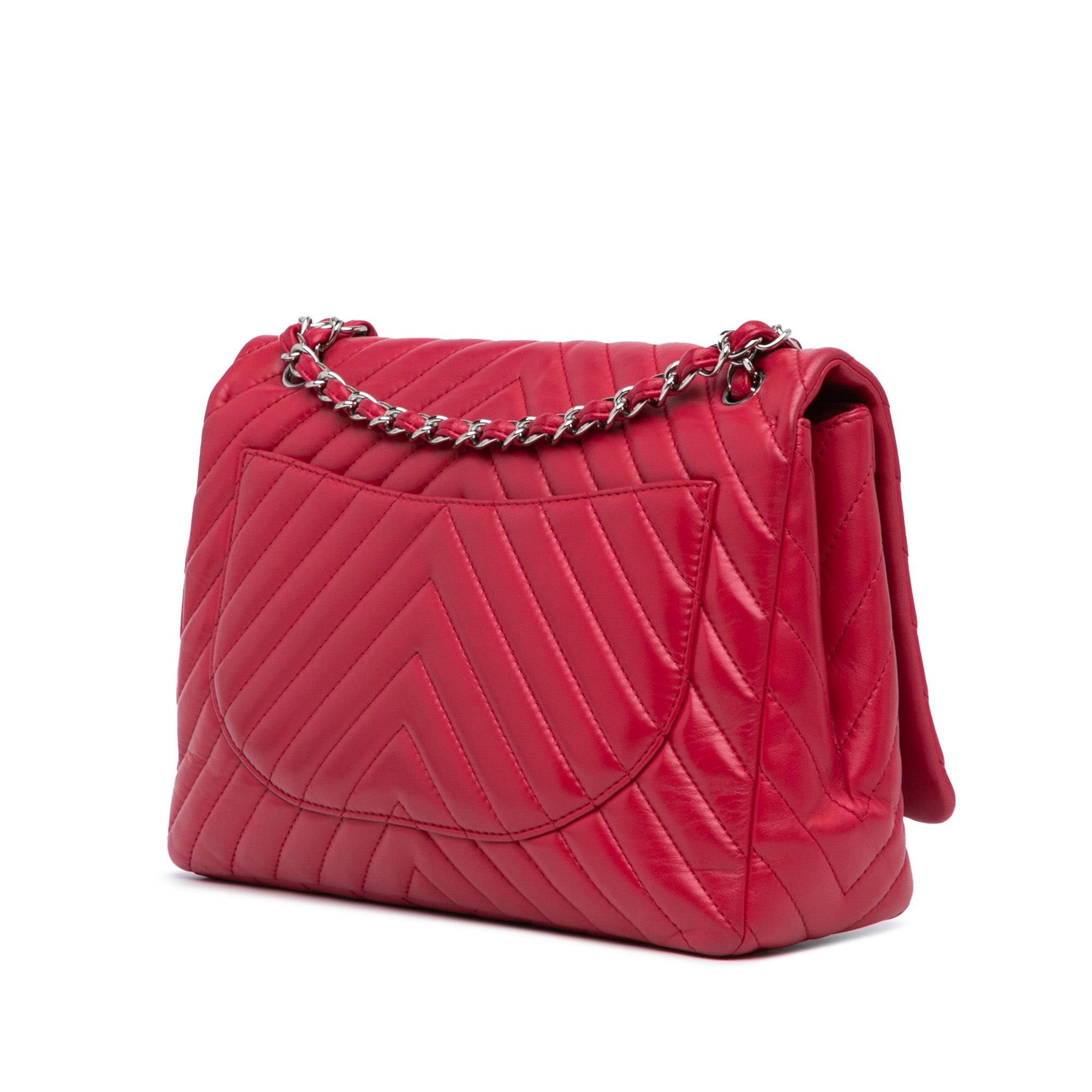 Maxi Classic Chevron Lambskin Single Flap