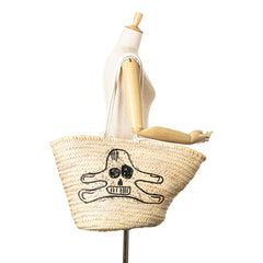 Andre Butzer Large Raffia Classic Wanderer Embroidered Shopping Tote