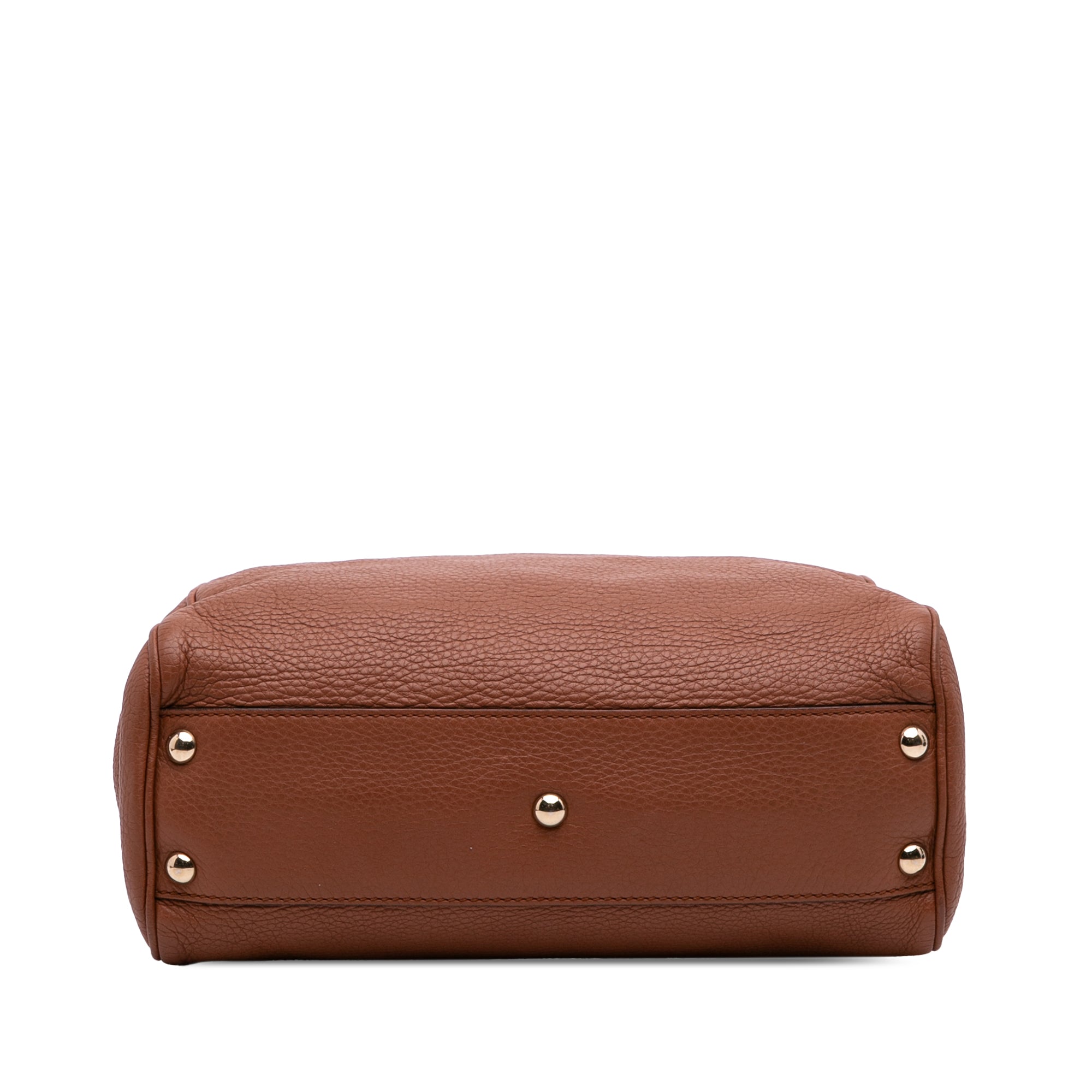 Small Calfskin Bamboo Shopper Satchel