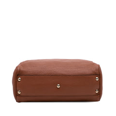 Small Calfskin Bamboo Shopper Satchel