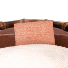 Small Calfskin Bamboo Shopper Satchel