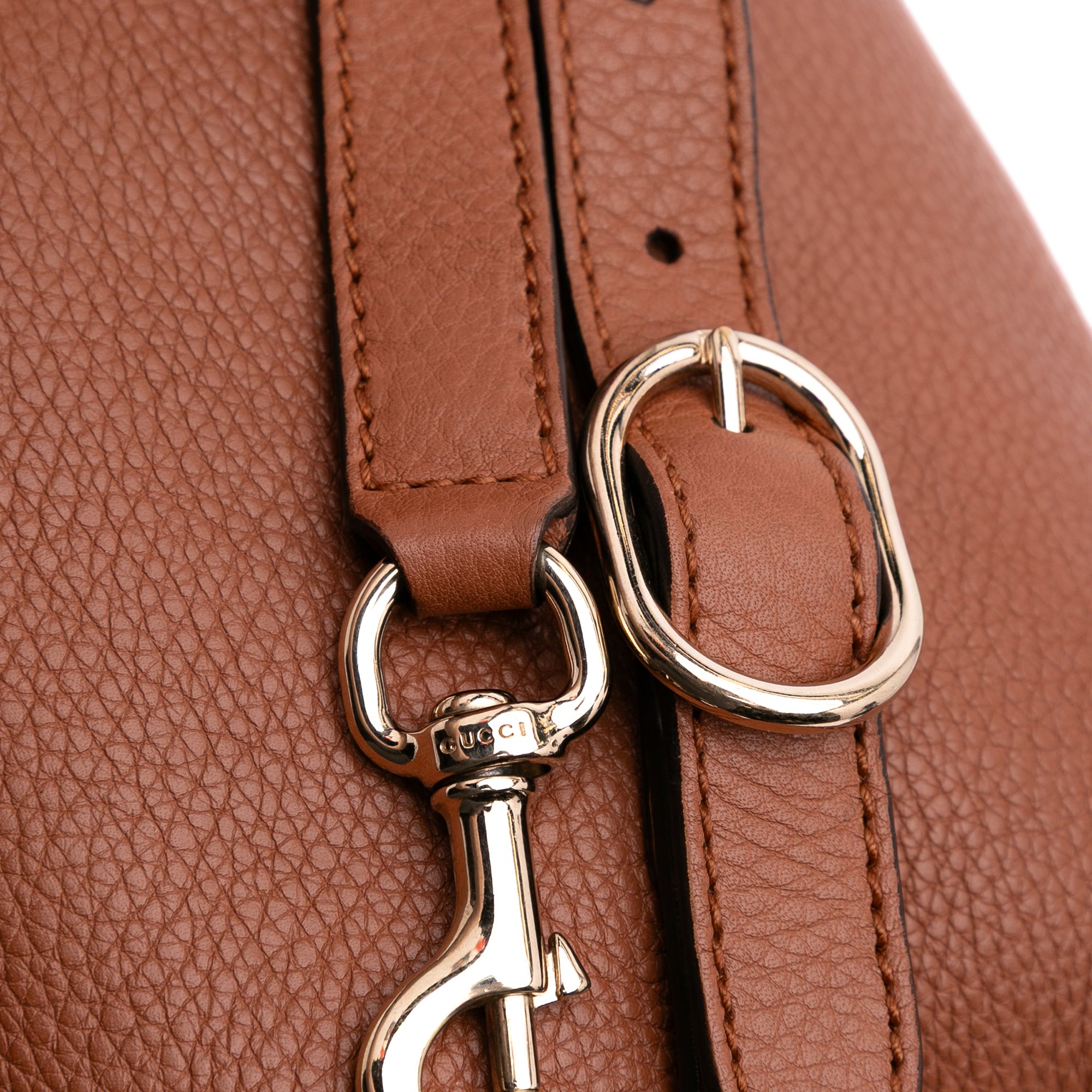 Small Calfskin Bamboo Shopper Satchel