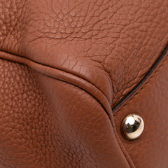 Small Calfskin Bamboo Shopper Satchel