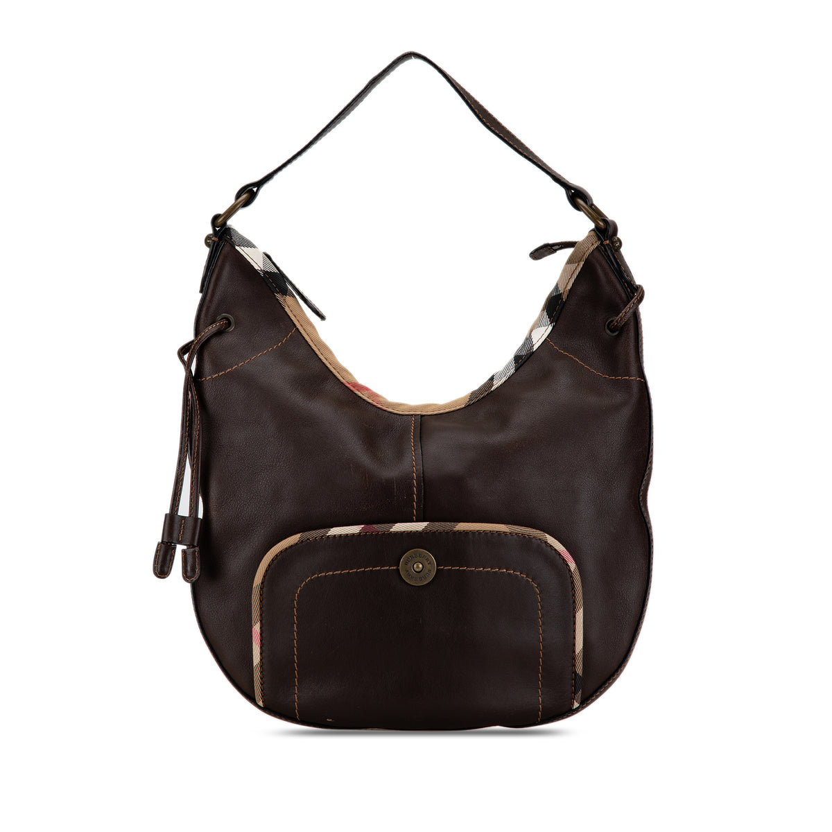 Leather Nova Check Trim Hobo