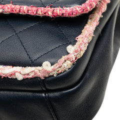 Quilted Lambskin and Tweed Elegant Trim Flap
