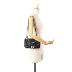 Quilted Lambskin and Tweed Elegant Trim Flap