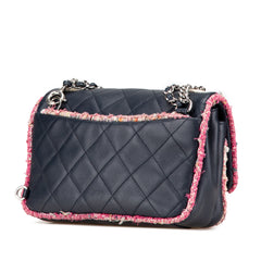 Quilted Lambskin and Tweed Elegant Trim Flap