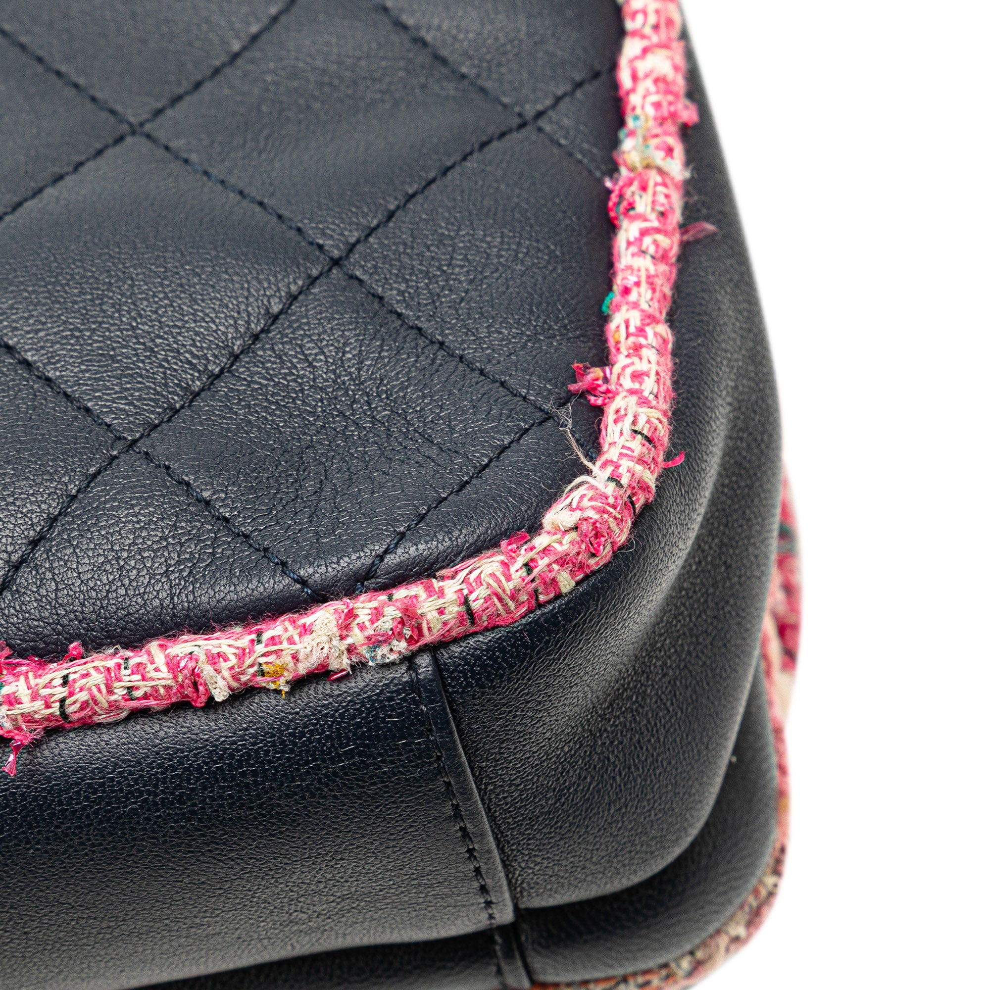 Quilted Lambskin and Tweed Elegant Trim Flap
